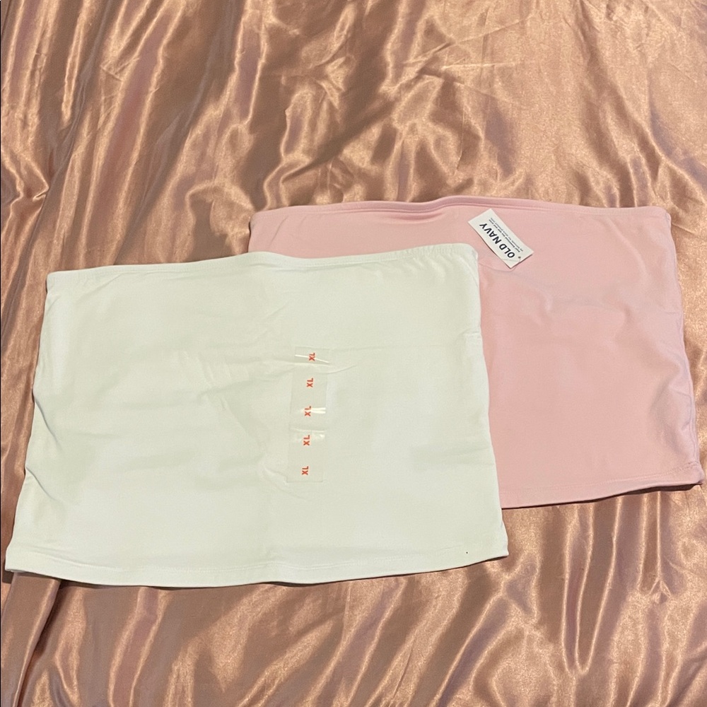 Old Navy White and Pink Crop Tops